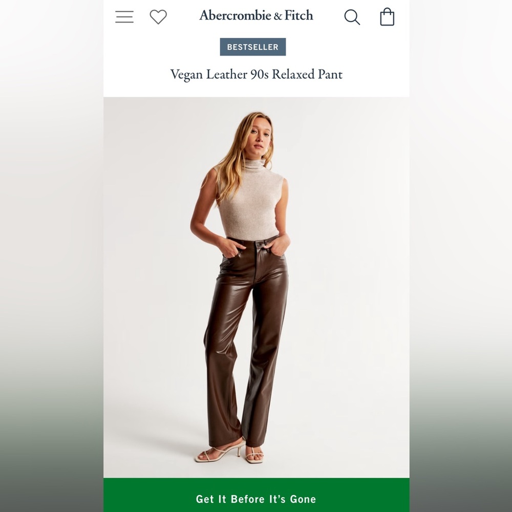 Vegan Leather Pants Relaxed Fit 25